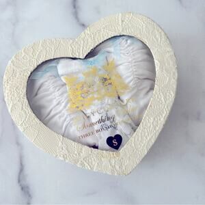 Juicy Couture Something Blue 3 Hipster Boyshort Panties wedding white lace RARE